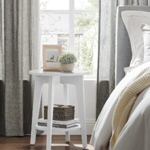 VASAGLE Okrúhly konferenčný stolík biely