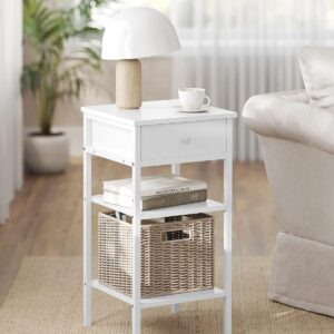 VASAGLE Nočný stolík biely 35 x 35 x 70 cm