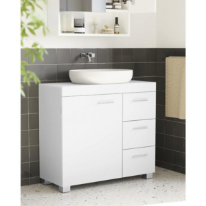 VASAGLE Skrinka pod umývadlo so zásuvkami biela