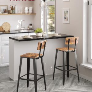 VASAGLE Súprava barových stoličiek 2 ks hnedá čierna