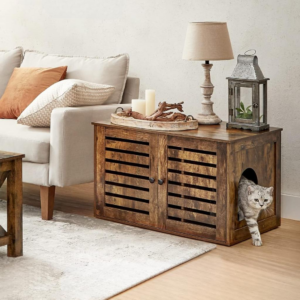 FEANDREA Box na toaletu pre mačky hnedý 80 x 49 x 53 cm