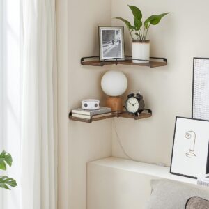 VASAGLE Súprava rohových políc v tvare L 2 ks hnedá