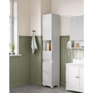 VASAGLE Kúpeľňová skrinka so zásuvkou biela