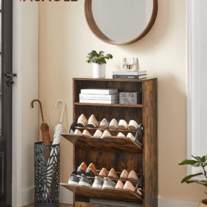 VASAGLE Výklopný botník 60x24x102cm hnedý