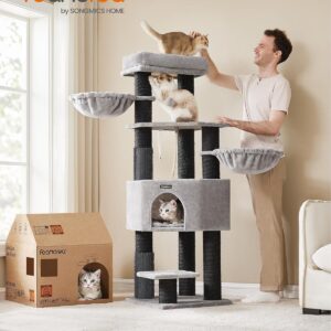 FEANDREA Škrabadlo pre mačky 160 cm svetlosivé