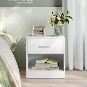 VASAGLE Nočný stolík so zásuvkou 36 x 41 x 28 cm biely