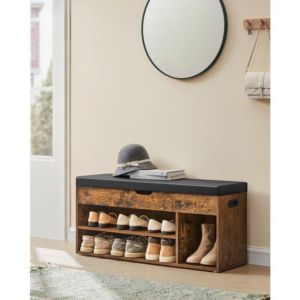 VASAGLE Sedací botník s úložným priestorom hnedý 100 x 44 x 30 cm