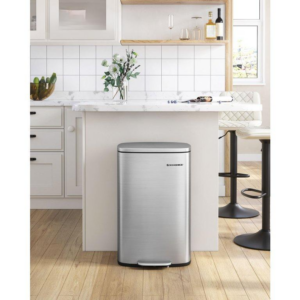 SONGMICS Odpadkový kôš 50 l z nehrdzavejúcej ocele