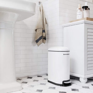 SONGMICS Odpadkový kôš 10 l biely