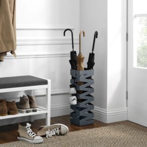 SONGMICS Stojan na dáždniky štvorcový sivý s motívom cik-cak