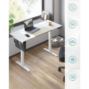 SONGMICS Polohovací stôl elektrický 140 x 60 cm bielo-béžový