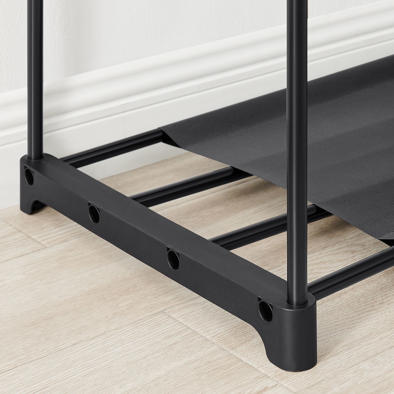 SONGMICS Otvorená šatníková skriňa 138 x 182 x 43 cm čierna – Obrázok 4