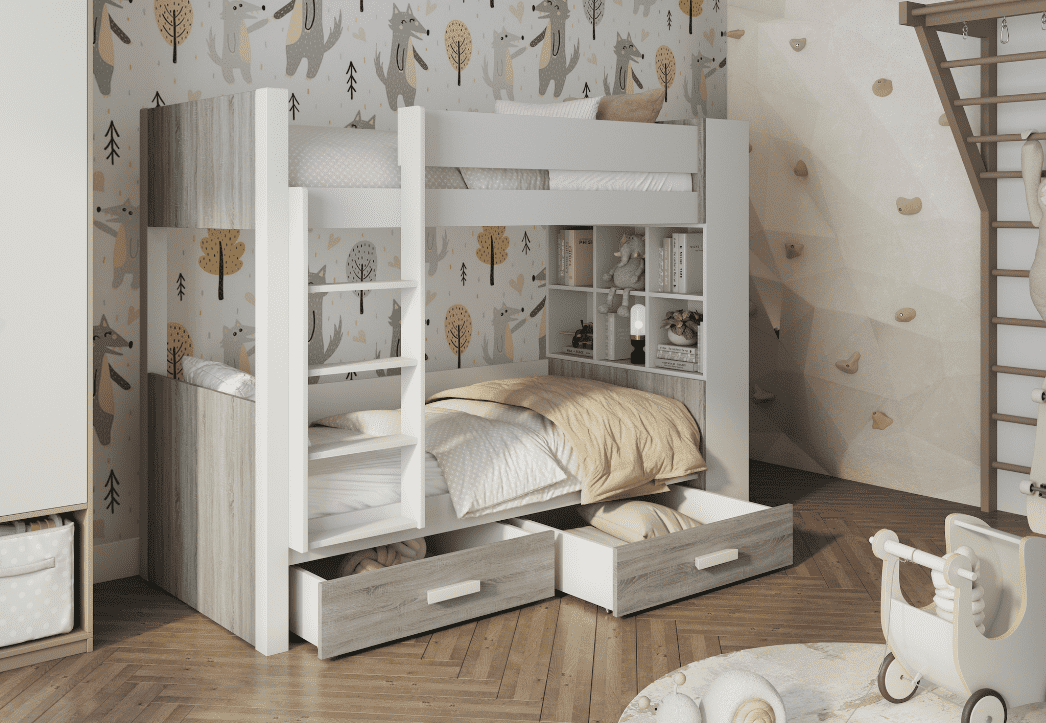 ArtBed Detská poschodová posteľ GASPAR | 80 x 180 cm Prevedenie: Morenie - Akryl – Obrázok 2