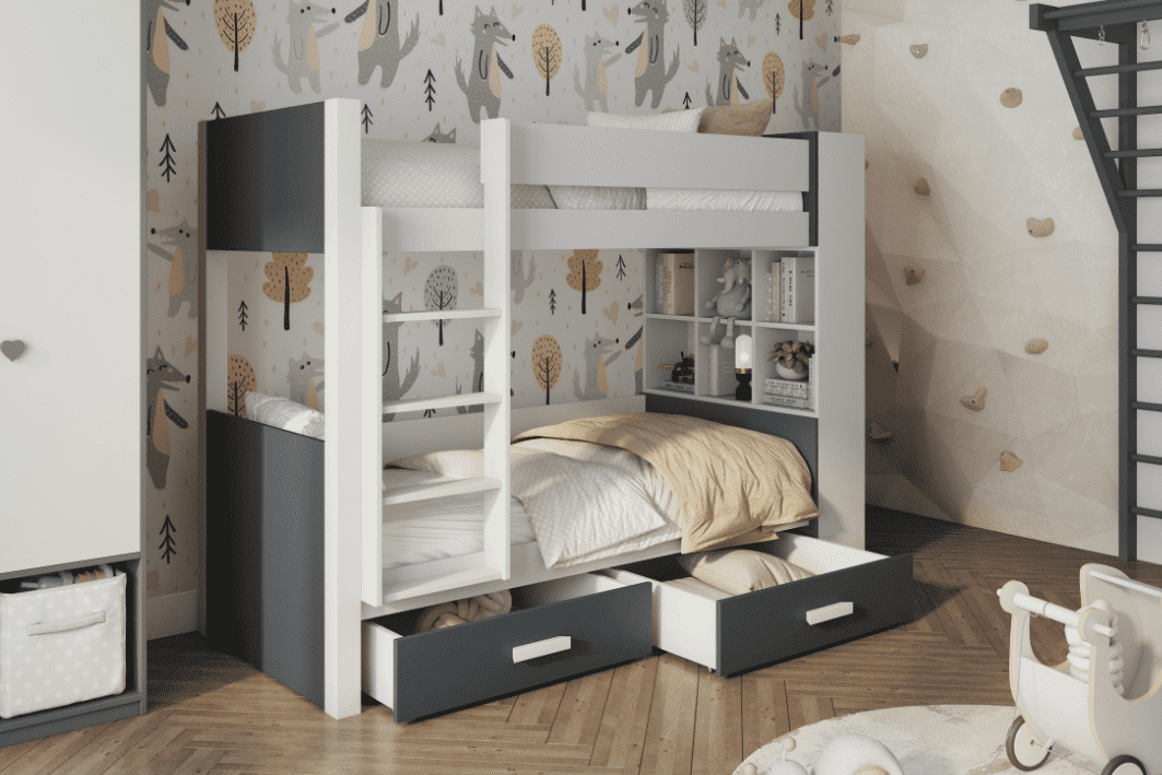 ArtBed Detská poschodová posteľ GASPAR | 80 x 180 cm Prevedenie: Morenie - Akryl – Obrázok 3
