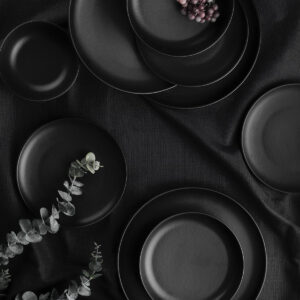 ASIR Porcelánová jedálenská súprava 18 ks VINE matná čierna