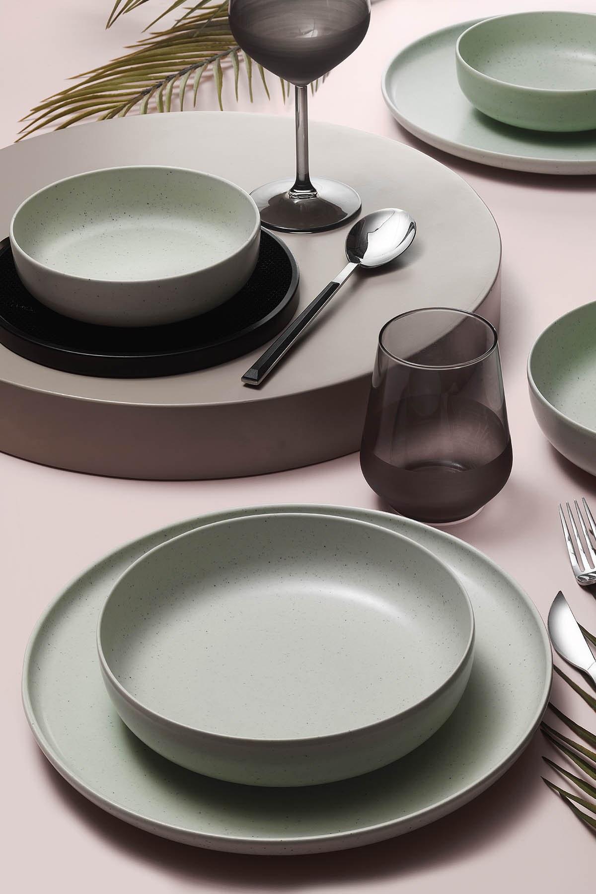 ASIR Porcelánová jedálenská súprava (18 ks) zelená – Obrázok 2