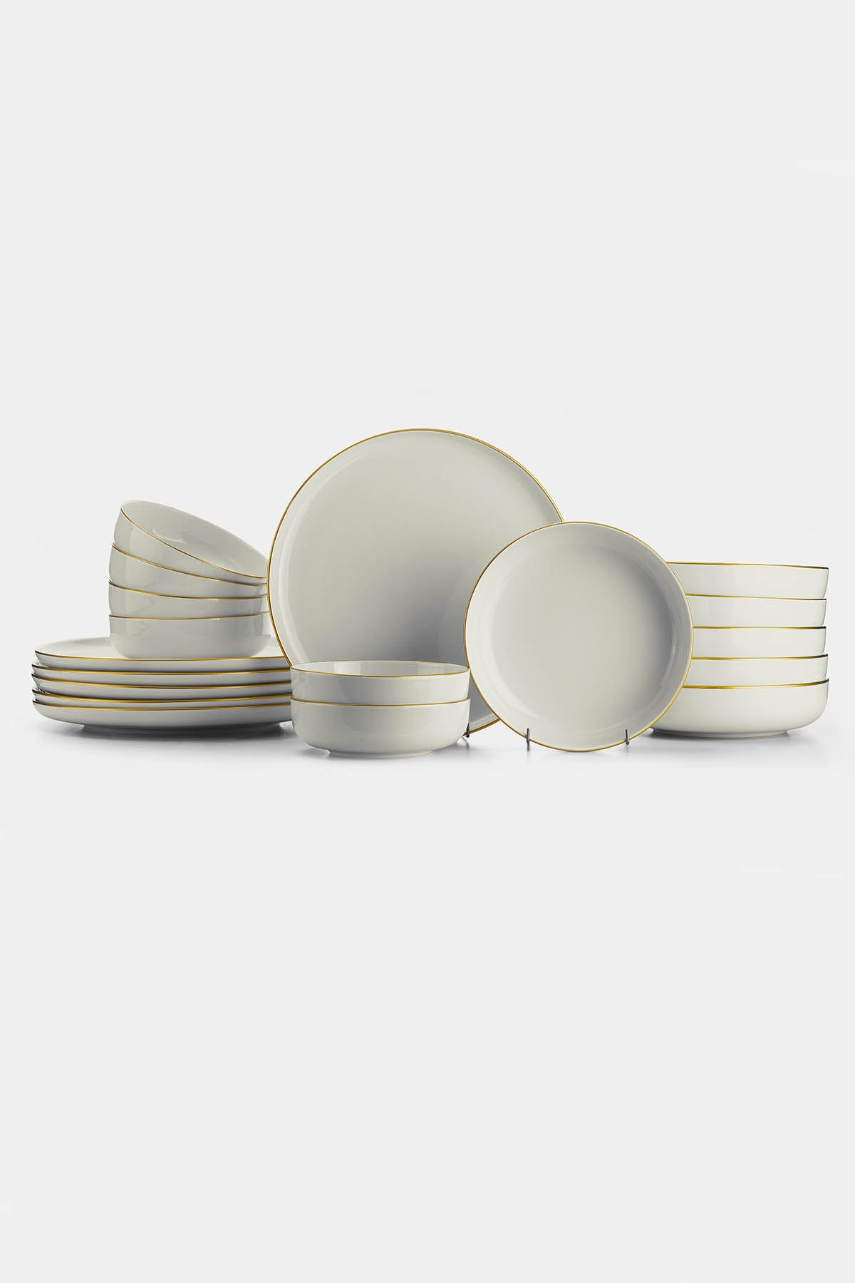 ASIR Porcelánová jedálenská súprava (18 ks) krémová a zlatá – Obrázok 3