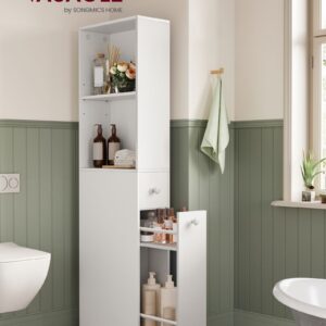 VASAGLE Kúpeľňová skrinka s výsuvnými policami 18 x 134 x 40 cm biela