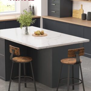 VASAGLE Okrúhla barová stolička RUSTIK 2 ks