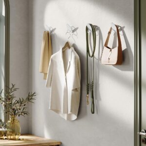 SONGMICS Sada 4 nástenných háčikov OVAL modern biely