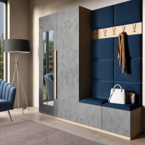 Eltap Čalúnený panel SET QUADRATTA 100×200 modrý