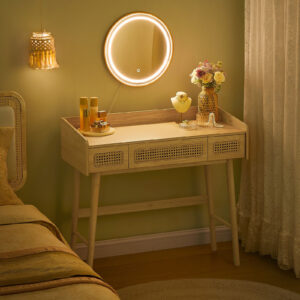 VASAGLE Toaletný stolík so zrkadlom BOHO 3 zásuvky