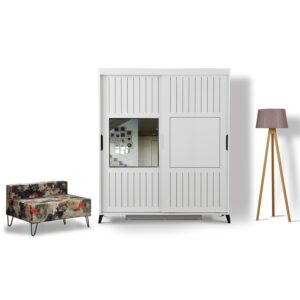 ASIR Šatníková skriňa PASIFIC 180 lesklá biela