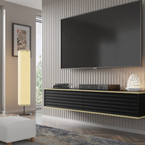 BIM TV stolík Wabi 180 cm, čierny matný