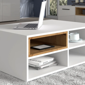 BIM Konferenčný stolík ANETTE biely matný/dab artisan