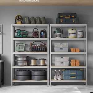 SONGMICS Odolný regál 5 políc strieborná