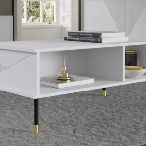 BIM Konferenčný stolík Woody, biely matný