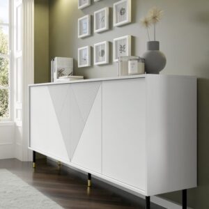 BIM Komoda Woody 4D, 180 cm, biely mat