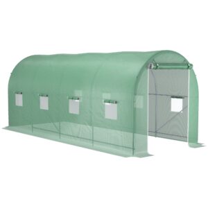 OUTSUNNY Polkruhový foliovník 500 x 200 x 210 cm zelený