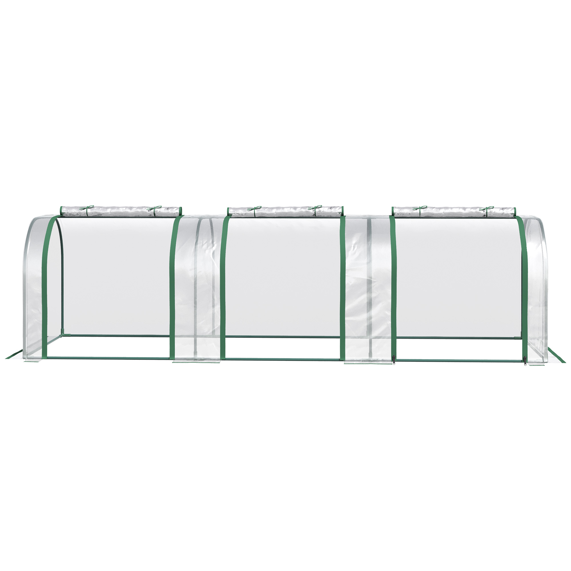 OUTSUNNY Polkruhový foliovník s tromi vchodmi 295 x 82 x 100 cm biely – Obrázok 6