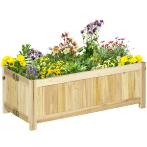 OUTSUNNY Skladací vonkajší box z masívneho dreva 70 x 25 x 30 cm svetlé drevo