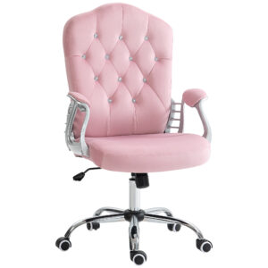 HOMCOM Kancelárske kreslo VINSETTO velvet pink