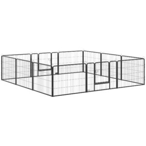 PAWHUT Výbeh pre šteňatá 12 panelov 80 x 60 cm čierny
