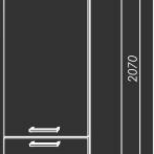 ArtExt Kuchynská linka Brerra – lesk Kuchyňa: Spodná skrinka D14/DL/60/207 / (ŠxVxH) 60 x 207 x 56,5 cm