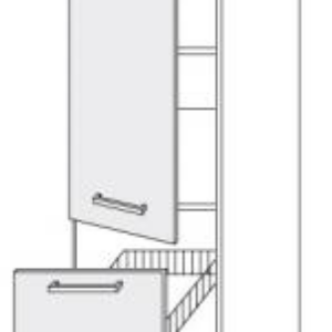 ArtExt Kuchynská linka Brerra – lesk Kuchyňa: Spodná skrinka 2D/14K/40 / (ŠxVxH) 40 x 207 x 56,5 cm
