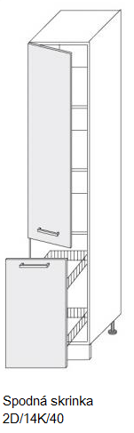 ArtExt Kuchynská linka Brerra - lesk Kuchyňa: Spodná skrinka D/15 / (ŠxVxH) 15 x 82 x 50 cm – Obrázok 67