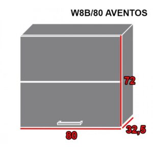 ArtExt Kuchynská linka Brerra – lesk Kuchyňa: Horná skrinka W8B/80 AVENTOS / korpus grey, lava, biela (ŠxVxH) 80 x 72 x 32,5 cm