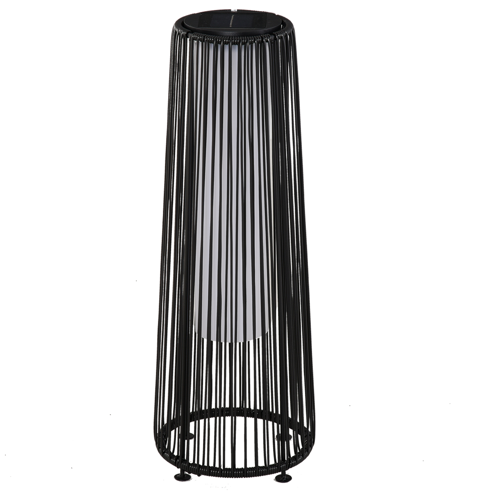 OUTSUNNY Solárna záhradná lampa so svetelným senzorom 22 x 22 x 61 cm čierna
