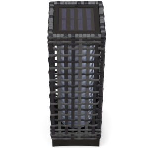 OUTSUNNY Solárne svetlo so senzorovým dizajnom z ratanu 16 x 16 x 46 cm sivé čierne