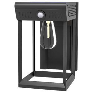 OUTSUNNY Solárne nástenné svietidlo nastaviteľné so senzorom čierne