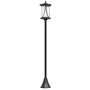 OUTSUNNY Solárna pouličná lampa 17 x 17 x 127 cm so studeným bielym svetlom LED čierna