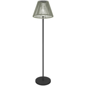 OUTSUNNY Solárna stojacia lampa RATAN v boho štýle 33×135 cm