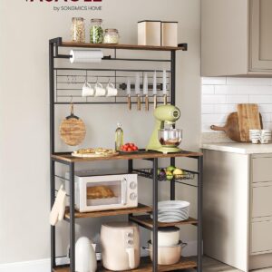 VASAGLE Kuchynský regál s magnetickým držiakom nožov 90 x 167 x 42 cm