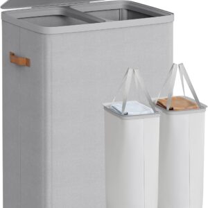 SONGMICS Látkový koš na bielizeň 2D 170 l svetlo šedá