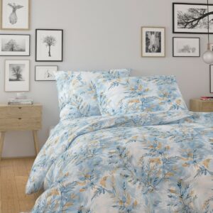 Kvalitex Bavlnené obliečky Nordic Yves modrá, 140 x 200 cm, 70 x 90 cm