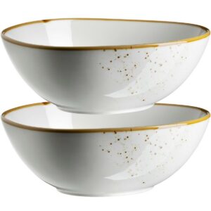 Mäser 2-dielna súprava oválnych misiek Pintar White hnedé bodky 22 x 19 cm